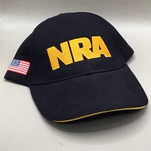 NRA Embroidered With Flag Hat Adjustable Ball Cap Vintage